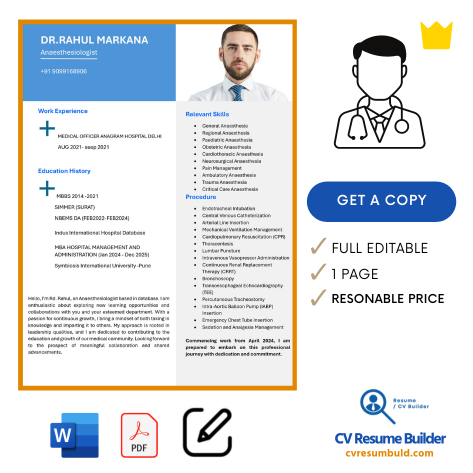 Anesthesiologist CV