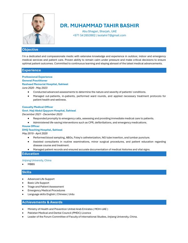 General Practitioner CV Sample